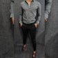 Lycra Shirt And Pant In Grey And Black - Combo